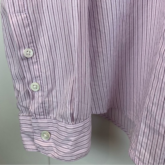 John Varvatos sz M Lavender Striped Cotton Button Up Slim Fit Men’s Dress Shirt - Picture 5 of 9